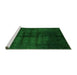 Sideview of Machine Washable Abstract Green Modern Area Rugs, wshabs5258grn