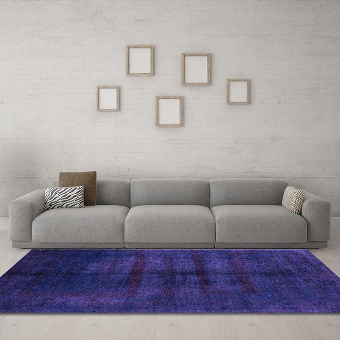 Machine Washable Abstract Purple Modern Area Rugs in a Living Room, wshabs5258pur