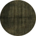 Round Abstract Brown Modern Rug, abs5258brn