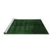 Sideview of Machine Washable Abstract Emerald Green Modern Area Rugs, wshabs5258emgrn