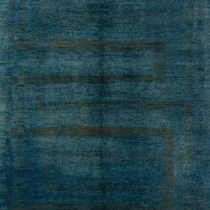 Machine Washable Abstract Medium Teal Green Rug, wshabs5258