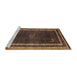 Sideview of Machine Washable Abstract Bakers Brown Rug, wshabs5259