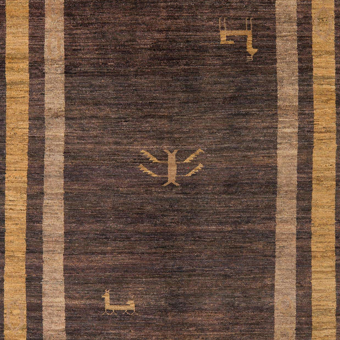 Machine Washable Abstract Bakers Brown Rug, wshabs5259