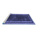 Sideview of Machine Washable Abstract Blue Modern Rug, wshabs5259blu