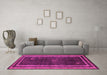 Machine Washable Abstract Pink Modern Rug in a Living Room, wshabs5259pnk