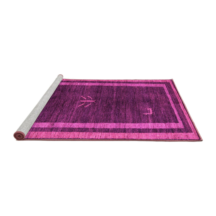Sideview of Machine Washable Abstract Pink Modern Rug, wshabs5259pnk