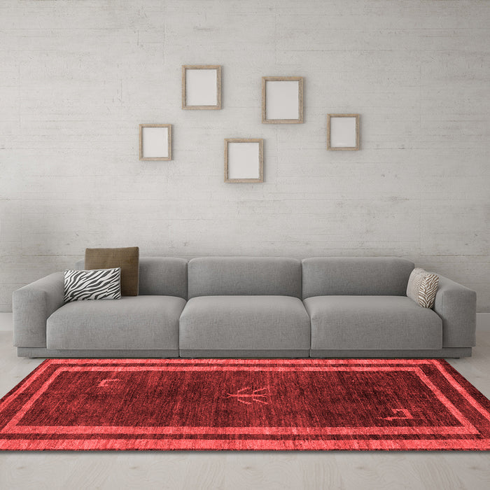 Modern Red Washable Rugs