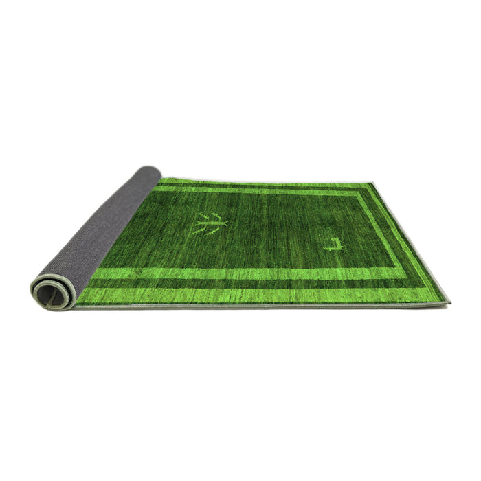 Sideview of Abstract Green Modern Rug, abs5259grn
