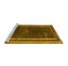 Sideview of Machine Washable Abstract Yellow Modern Rug, wshabs5259yw