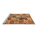 Sideview of Machine Washable Southwestern Orange Country Area Rugs, wshabs525org