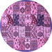 Round Southwestern Purple Country Rug, abs525pur