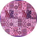 Round Southwestern Pink Country Rug, abs525pnk