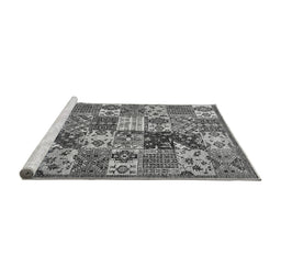 Sideview of Machine Washable Southwestern Gray Country Rug, wshabs525gry