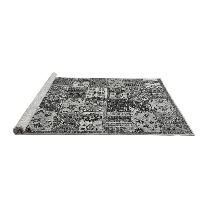 Sideview of Machine Washable Southwestern Gray Country Rug, wshabs525gry