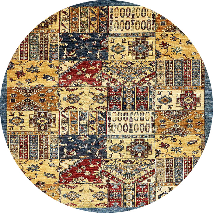 Round Machine Washable Abstract Bakers Brown Rug, wshabs525