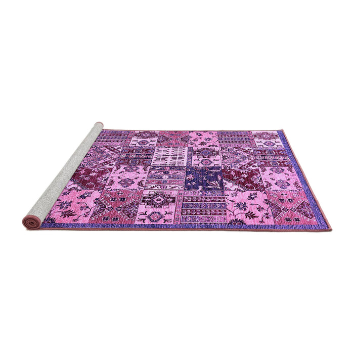 Sideview of Machine Washable Southwestern Purple Country Area Rugs, wshabs525pur