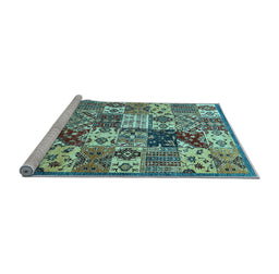 Sideview of Machine Washable Southwestern Light Blue Country Rug, wshabs525lblu