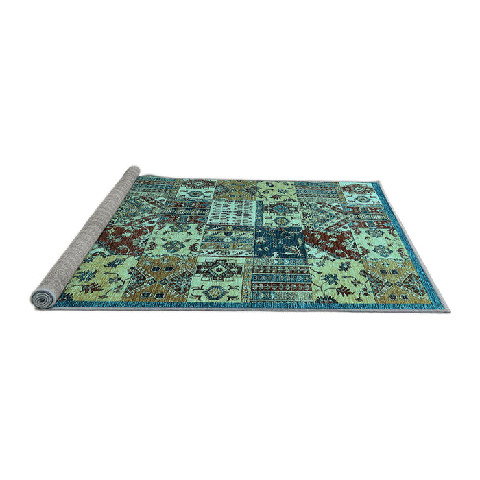 Sideview of Machine Washable Southwestern Light Blue Country Rug, wshabs525lblu