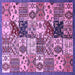 Square Southwestern Purple Country Rug, abs525pur