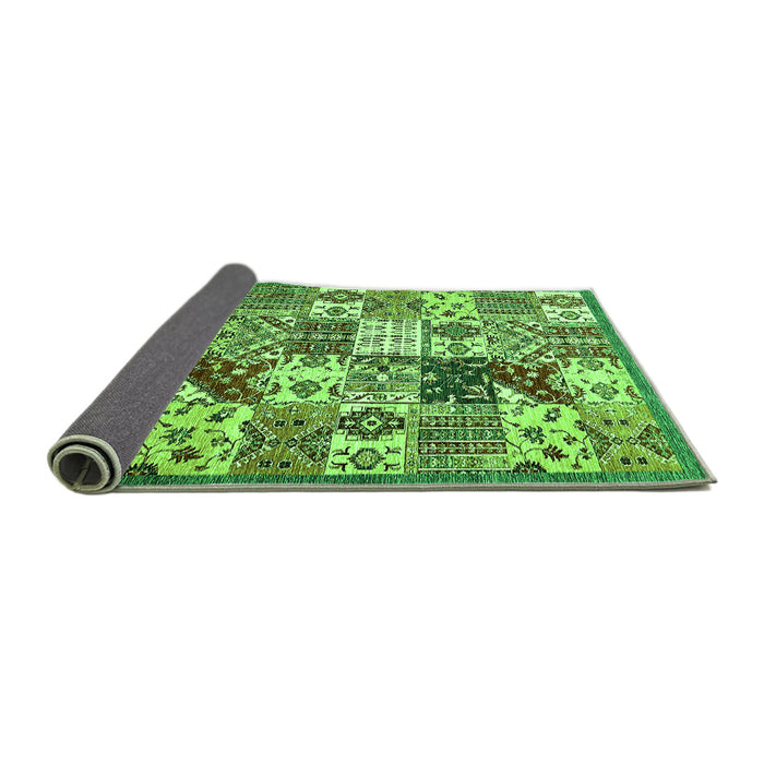 Sideview of Southwestern Green Country Rug, abs525grn