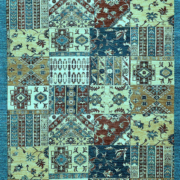 Machine Washable Southwestern Light Blue Country Rug, wshabs525lblu