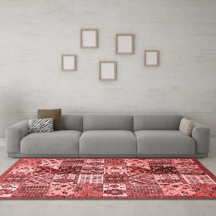 Country Red Washable Rugs