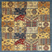 Square Abstract Bakers Brown Southwestern Rug, abs525