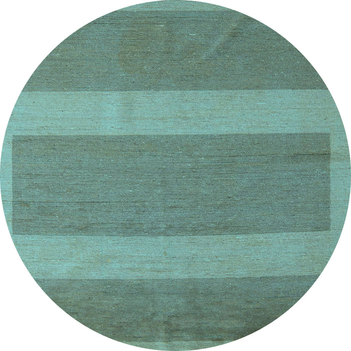 Round Abstract Light Blue Modern Rug, abs5260lblu