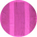 Round Abstract Pink Modern Rug, abs5260pnk