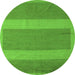 Round Abstract Green Modern Rug, abs5260grn