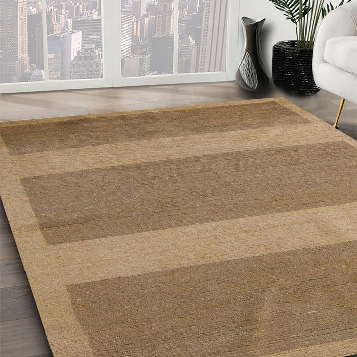 Abstract Light Brown Modern Rug in Family Room, abs5260