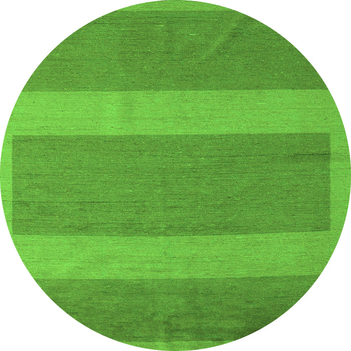 Round Machine Washable Abstract Green Modern Area Rugs, wshabs5260grn