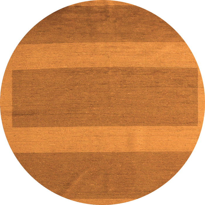 Round Machine Washable Abstract Orange Modern Area Rugs, wshabs5260org