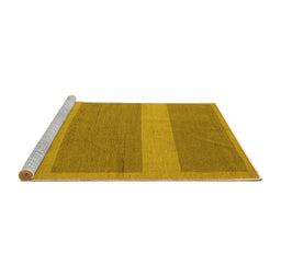 Sideview of Machine Washable Abstract Yellow Modern Rug, wshabs5260yw