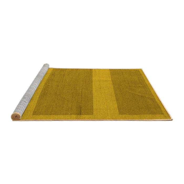 Sideview of Machine Washable Abstract Yellow Modern Rug, wshabs5260yw
