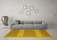 Machine Washable Abstract Yellow Modern Rug, wshabs5260yw