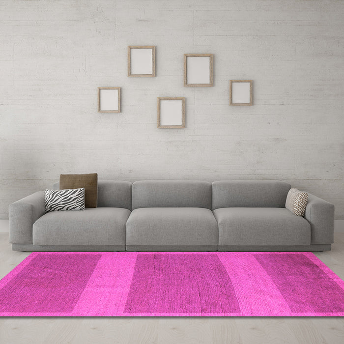 Machine Washable Abstract Pink Modern Rug in a Living Room, wshabs5260pnk