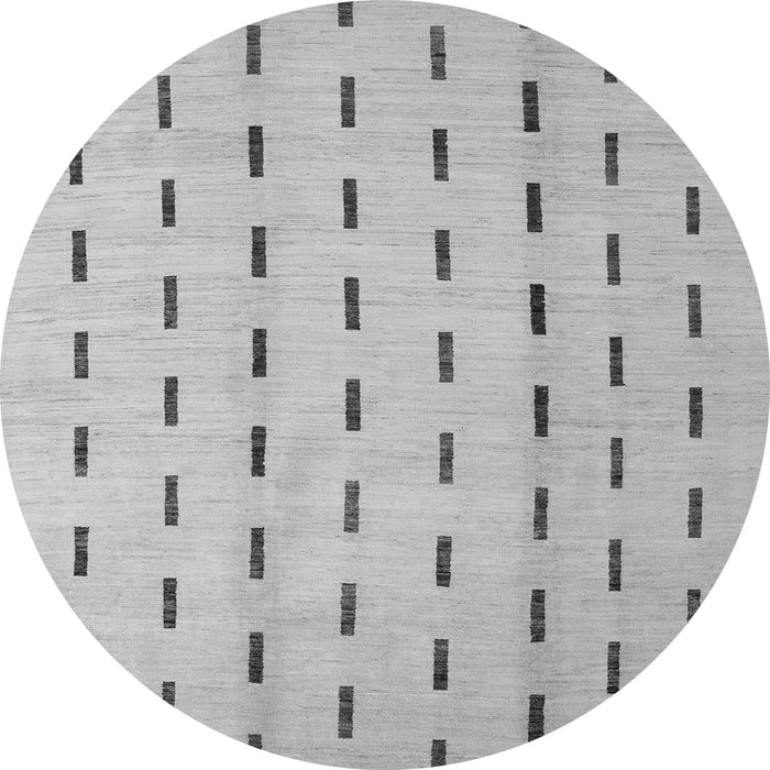Round Machine Washable Solid Gray Modern Rug, wshabs5261gry
