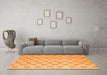 Machine Washable Solid Orange Modern Area Rugs in a Living Room, wshabs5261org