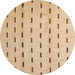 Round Abstract Yellow Solid Rug, abs5261