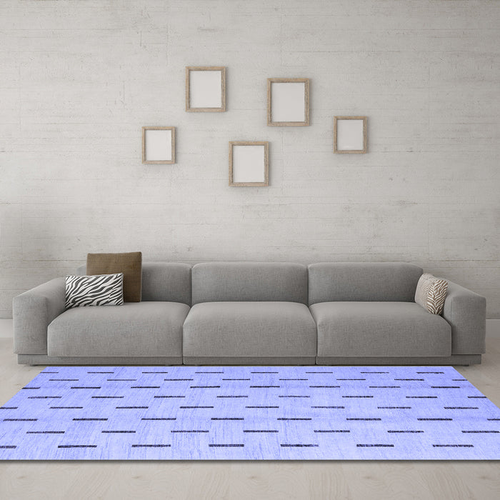 Machine Washable Solid Blue Modern Rug in a Living Room, wshabs5261blu