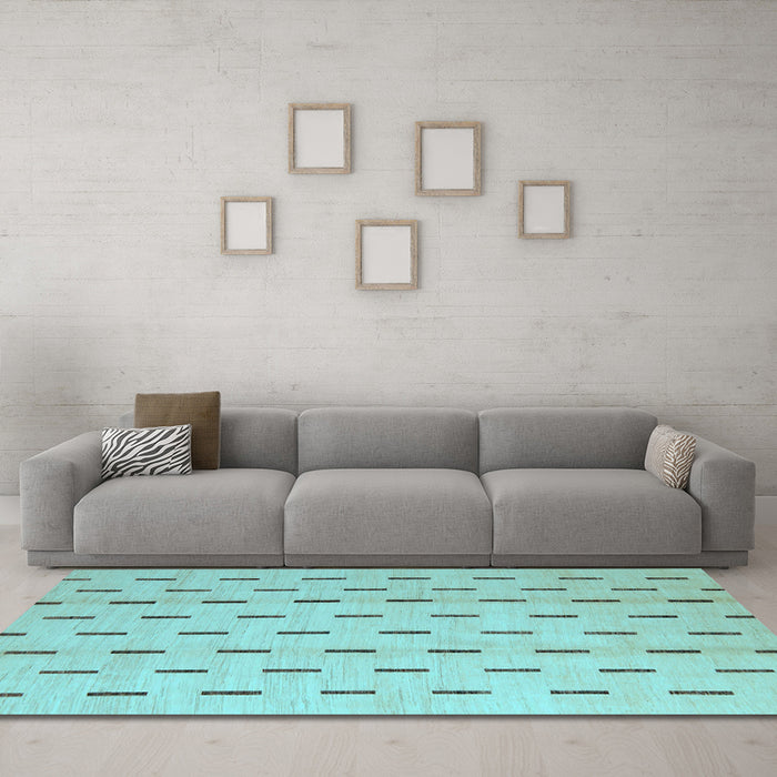 Machine Washable Solid Light Blue Modern Rug in a Living Room, wshabs5261lblu