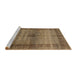 Sideview of Machine Washable Abstract Saddle Brown Rug, wshabs5262