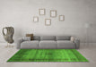 Machine Washable Abstract Green Modern Area Rugs in a Living Room,, wshabs5262grn