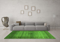 Machine Washable Abstract Green Modern Rug, wshabs5262grn