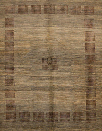 Machine Washable Abstract Saddle Brown Rug, wshabs5262