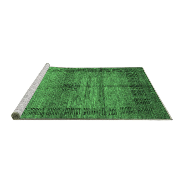 Sideview of Machine Washable Abstract Emerald Green Modern Area Rugs, wshabs5262emgrn