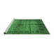 Sideview of Machine Washable Abstract Emerald Green Modern Area Rugs, wshabs5262emgrn