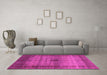 Machine Washable Abstract Pink Modern Rug in a Living Room, wshabs5262pnk