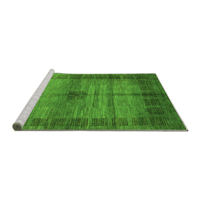 Sideview of Machine Washable Abstract Green Modern Area Rugs, wshabs5262grn